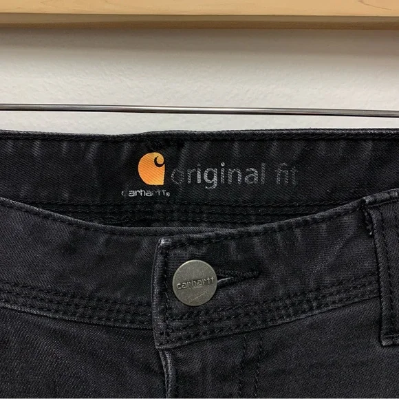 Carhartt Original Fit Jasper Bootcut Jeans‎ Size 14 Regular Black Stretch 100649 - Picture 6 of 11